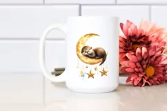 Baby Otter Hanging Stars | Clipart Product Image 2