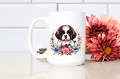 Baby Saint Bernard Rock Star FLORAL FRAME | Sublimation | Product Image 2