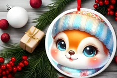 Winter Baby Squirrel Ornament Sublimation PNG Product Image 2
