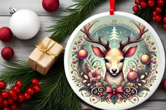 Round Christmas Ornament Sublimation|Clipart Product Image 1