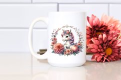 Cute Baby Unicorn with Dahlia Frame Clipart Product Image 2