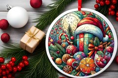 Round Christmas Ornament Sublimation|Clipart Product Image 2