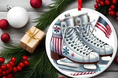 Round Christmas Ornament Sublimation|Clipart Product Image 1