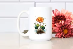 Abstract Wooden Small Stained Nasturtium Clipart Product Image 2