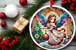Round Christmas Ornament Sublimation|Clipart Product Image 1