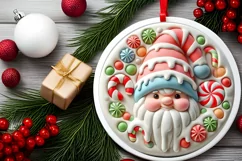 Round Christmas Ornament Sublimation|Clipart Product Image 1