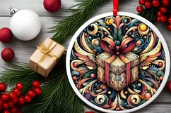 Round Christmas Ornament Sublimation|Clipart Product Image 2