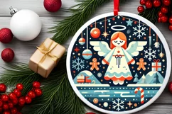 Round Christmas Ornament Sublimation|Clipart Product Image 1