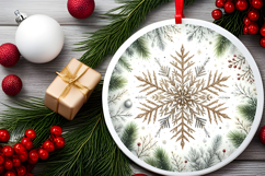 Round Christmass Ornament PNG Product Image 2