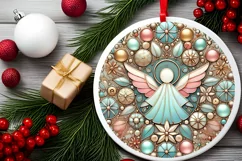 Round Christmas Ornament Sublimation|Clipart Product Image 1