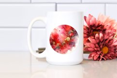 Colorful Redish Particles with Golden Foil Watercolor Product Image 2
