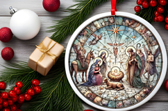Round Christmass Ornament PNG Product Image 2