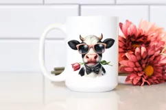 cow with sunglasses and flower | Clipart Product Image 2