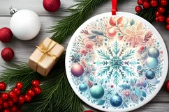 Round Christmas Ornament Sublimation|Clipart Product Image 2