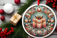 Round Christmas Ornament Sublimation|Clipart Product Image 2