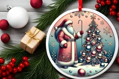 Round Christmas Ornament Sublimation|Clipart Product Image 1