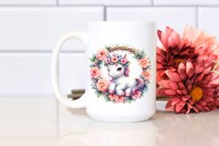 Cute Baby Unicorn with Impatiens Frame Clipart Product Image 2