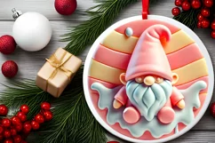 Round Christmas Ornament Sublimation|Clipart Product Image 1
