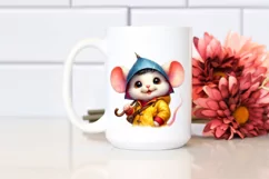 Vibrant Baby Mouse with Cool Haircut, Transparent PNG Product Image 2