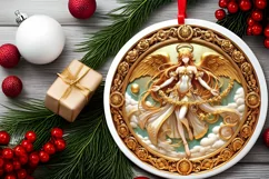 Round Christmas Ornament Sublimation|Clipart Product Image 1