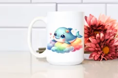 Watercolor Baby Dolphin | Sublimation Clipart Product Image 2