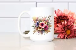 Vibrant Abstract Bouquet with Gold Foil | Sublimation Product Image 2