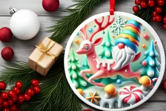 Round Christmas Ornament Sublimation|Clipart Product Image 1