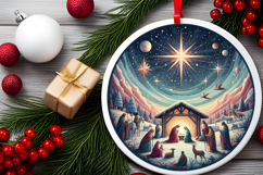 Round Christmass Ornament PNG Product Image 2