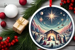 Round Christmas Ornament Sublimation|Clipart Product Image 2