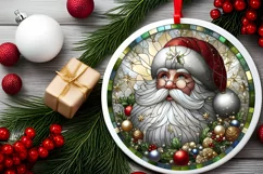 Round Christmas Ornament Sublimation|Clipart Product Image 1