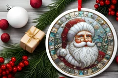 Round Christmas Ornament Sublimation|Clipart Product Image 2