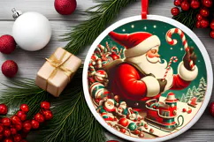 Round Christmass Ornament PNG Product Image 2