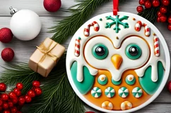 Round Christmas Ornament Sublimation|Clipart Product Image 1