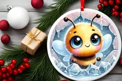 Round Christmas Ornament Sublimation|Clipart Product Image 1