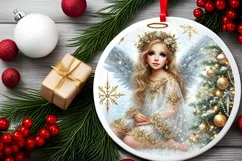 Round Christmas Ornament Sublimation|Clipart Product Image 1