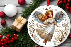 Round Christmas Ornament Sublimation|Clipart Product Image 1