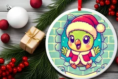 Round Christmas Ornament Sublimation|Clipart Product Image 1