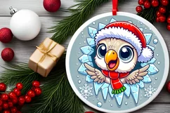 Round Christmas Ornament Sublimation|Clipart Product Image 1