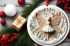 Round Christmas Ornament Sublimation|Clipart Product Image 2