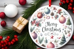 Christmas Charm Round Ornament Sublimation PNG Product Image 2