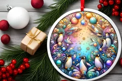 Round Christmas Ornament Sublimation|Clipart Product Image 2