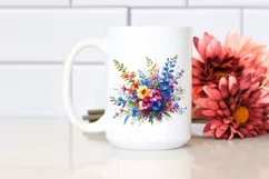 Vibrant Colorful Watercolor Bouquet with Lobelia Product Image 2
