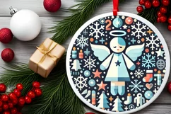 Round Christmas Ornament Sublimation|Clipart Product Image 2
