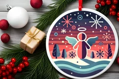 Round Christmas Ornament Sublimation|Clipart Product Image 2