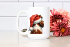 Watercolor Brittany with Santa Hat, Transparent PNG Product Image 2