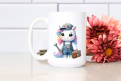 Cute Pastel Unicorn Mechanic | Sublimation | Clipart Product Image 2