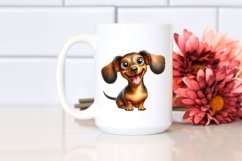 Crazy Enthusiastic Dachshund Funny Smiling | Sublimation Product Image 2