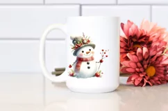 Washed Watercolor Snow Man PNG Product Image 2