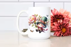 Watercolor Gnome with Freesia | Sublimation Clipart Product Image 2