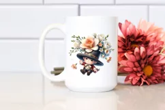 Watercolor Gnome with Freesia | Sublimation Clipart Product Image 2